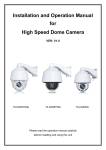 Installation and Operation Manual for High Speed Dome Camera VER