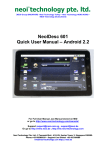 NeoIDesc 601 Quick User Manual – Android 2.2 - Neoi