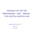FXS SIP Gateway User Manual (2FXS, 2AFXS, 4AFXS)