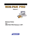 Release Notes For WIN-PAK PRO Release 3 SP1