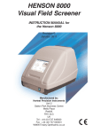 Henson 8000 user manual - Ophthalmic Instrumentation from