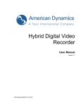 HDVR User Manual - American Dynamics