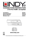 2/4/8 Port HDMI 1.3b Splitter User Manual English