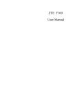 ZTE F160 User Manual