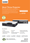 Casio Short Throw Projector fact sheet
