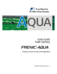 FRENIC-AQUA Pump Control Starting Guide