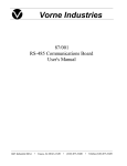87001 RS-485 Communications Board User`s Manual