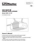 GARAGE DOOR OPENER Model 3265 1/2 HP Owner`s Manual