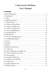 Color-screen Call Phone User`s Manual Contents
