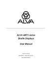 ALVA ABT3 series Braille Displays User Manual