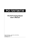 PCI 725/726/730 PCI PnP Analog Board User`s Manual