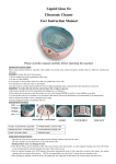 Liquid Glass Oz Ultrasonic Cleaner User Instruction Manual