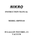 55 Gallon Wet/Dry Industrial Vacuum User Manual