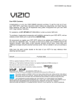 VIZIO E260MV User Manual 1 www.VIZIO.com Dear VIZIO Customer