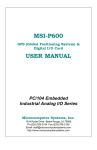 MSI-P600 USER MANUAL - Microcomputer Systems, Inc.