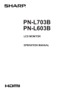 PN-L703B | PN-L603B Operation Manual