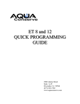 ET 8 and 12 QUICK PROGRAMMING GUIDE