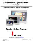 Silver Series Operator Interface Terminals Addendum to