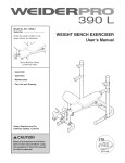 WEIGHT BENCH EXERCISER User`s Manual