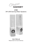 A183 3W USB Dancing Water Speakers User Manual