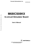 M68ICS08KX In-Circuit Simulator Board Users Manual.