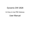 Dynamix DW 2626 User Manual