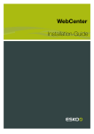 WebCenter Installation Guide - Product Documentation