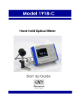 Model 1918-C Series Optical Meters Start Up Guide