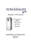 Modular UPS System Installation and Operation Manual 10 kVA to