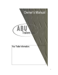 ABU Trailers Inc. Owner`s Manual