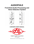 AUDIOPHILE Hardware User`s Manual