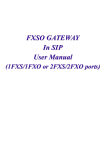 FXSO GATEWAY In SIP User Manual
