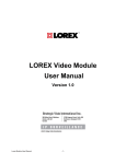 Lorex Module - Manual Version1.0