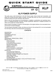 KLP Series Quick Start Guide, P/N 228-1616, Rev 2