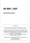 DP 80F / 85F Instruction manual