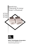 2722 2742 3742 Desktop Thermal Printer User`s Manual