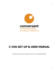 C-VOX SET-UP & USER MANUAL