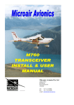 Microair M760 transceiver installation and user manual