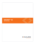 GAUSS 13 Quick-Start