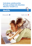 Instrukcja użytkownika Portalu e-klient dla klientów MetLife TUnŻiR SA