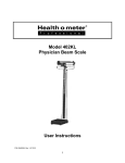 Model 402KL Physician Beam Scale User Instructions