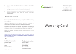 Growatt Warranty Card