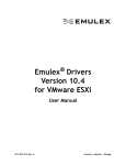 Emulex Drivers Version 10.4 for VMware ESXi User Manual