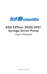 KDS EZFlow 2020/2021 Syringe Driver Pump User`s Manual