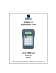 MODEL RX10 Telephone CPE Tester User`s Manual