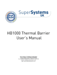 HB1000 Thermal Barrier User`s Manual
