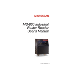 MS-860 Industrial Raster Reader User`s Manual