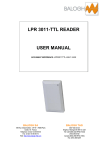 User Manual LPR 3011-TTL EN
