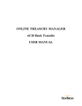 ONLINE TREASURY MANAGER ACH Book Transfer USER MANUAL