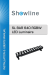 2. SL BAR 640 RGBW LED Luminaire Dimensions
